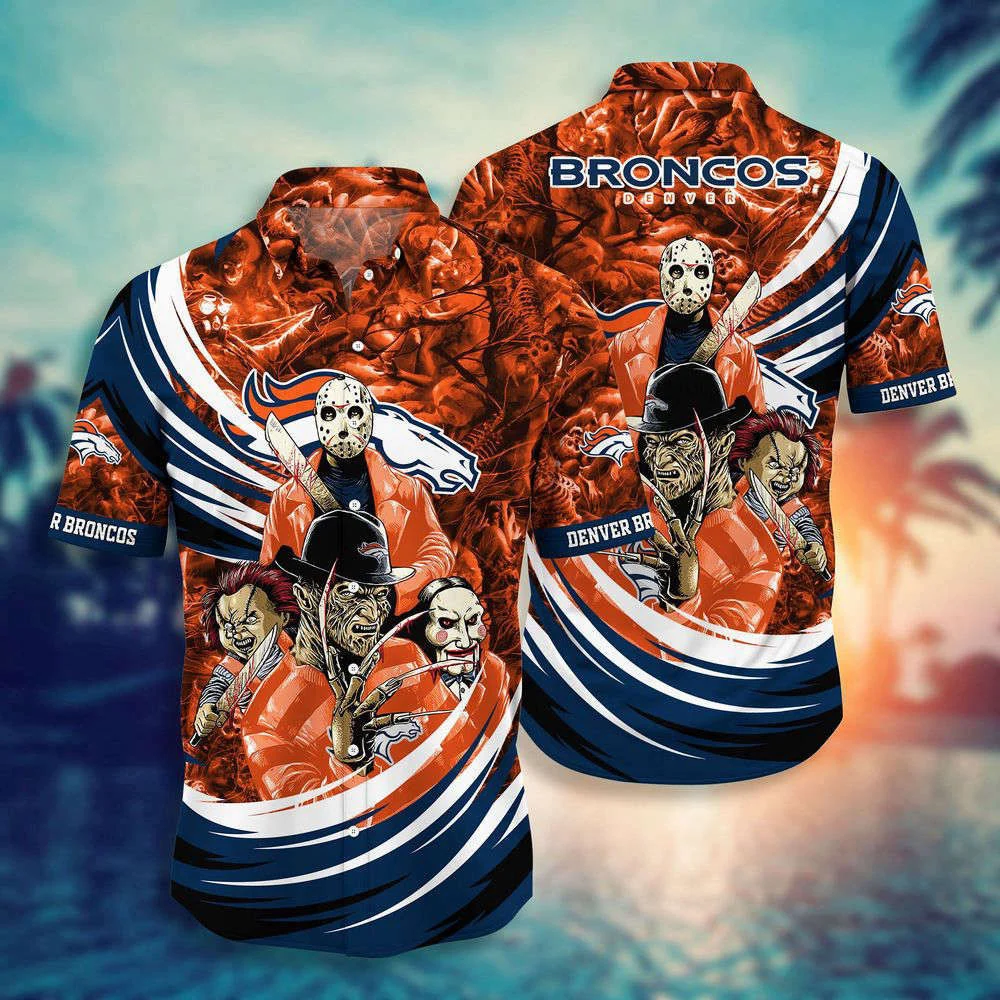 Denver Broncos NFL Halloween Horror Movies Hawaiian Shirts For Men Women HW0601
