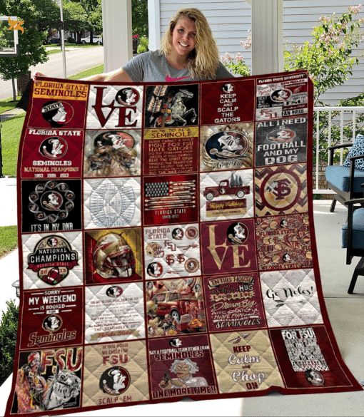 Florida State Seminoles 2a Quilt Blanket For Fans Home Decor Gift ,  Soft Quilt, King Size, All Season Cozy Quilt QB0901