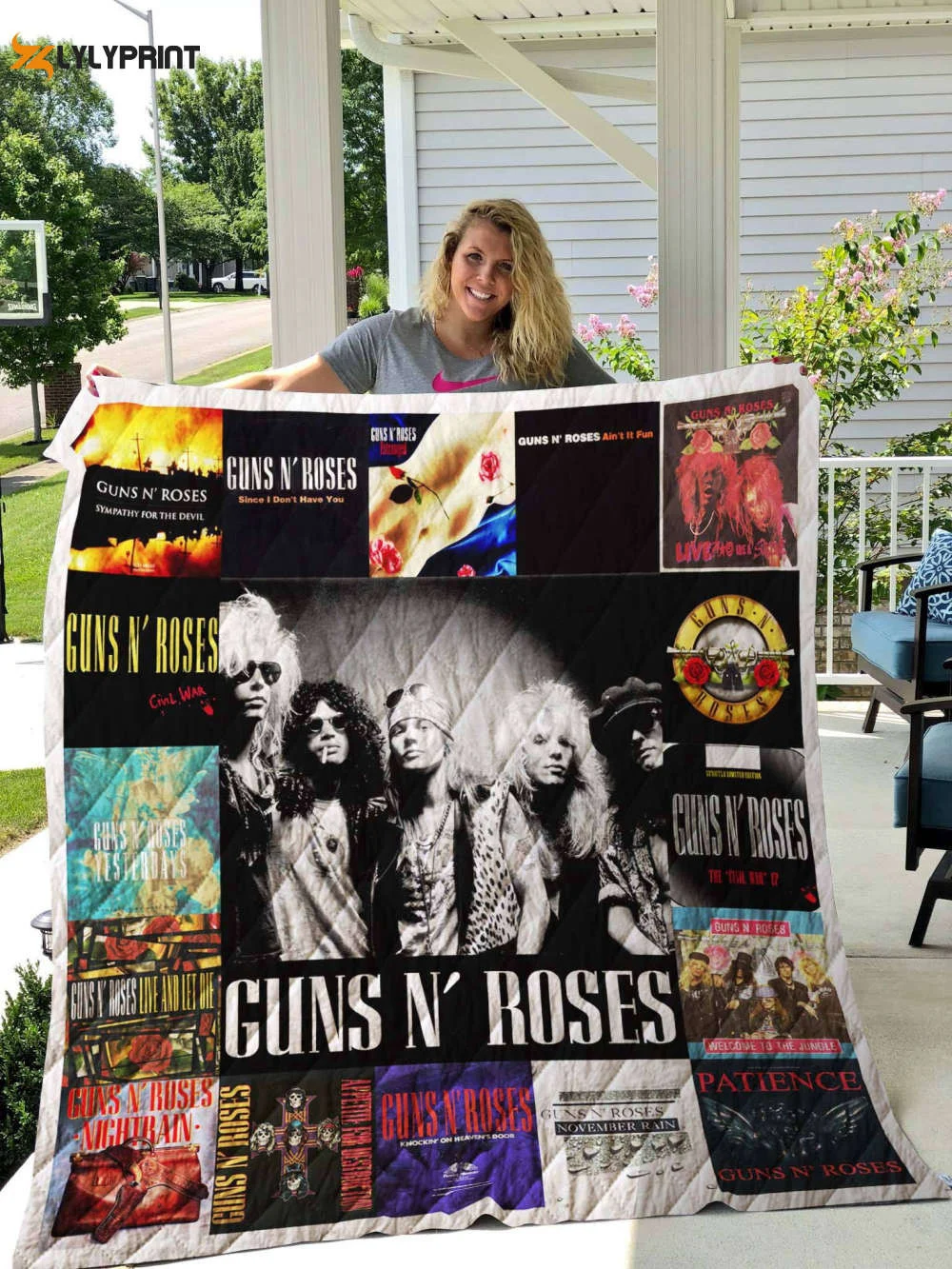 Guns N? Roses Quilt Blanket For Fans Home Decor Gift , Soft Quilt, King Size, All Season Cozy Quilt QB0901