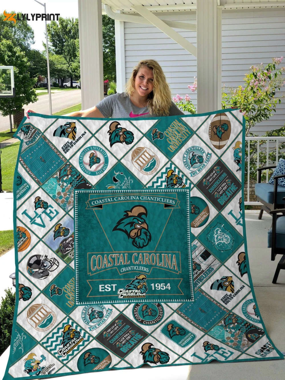 Coastal Carolina Chanticleers 2 Quilt Blanket For Fans Home Decor Gift , Soft Quilt, King Size, All Season Cozy Quilt QB0901
