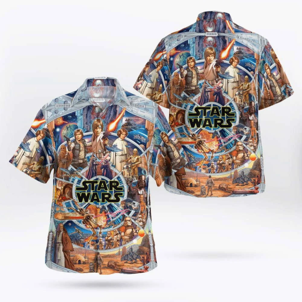 Star Wars Mens Hawaiian Shirt Summer 2023 Hot HW0601