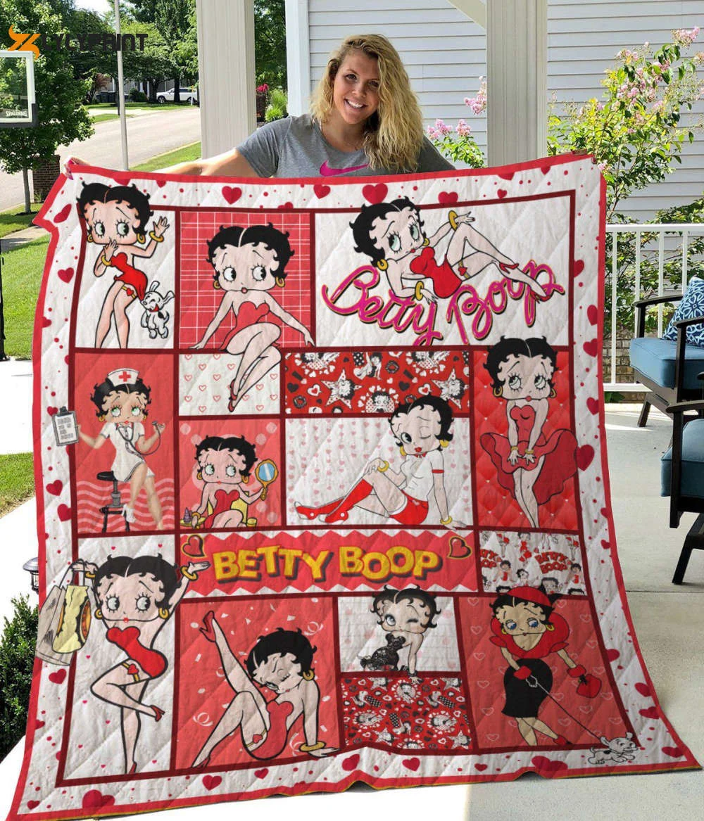 Betty Boop 3 Quilt Blanket For Fans Home Decor Gift , Soft Quilt, King Size, All Season Cozy Quilt QB0901