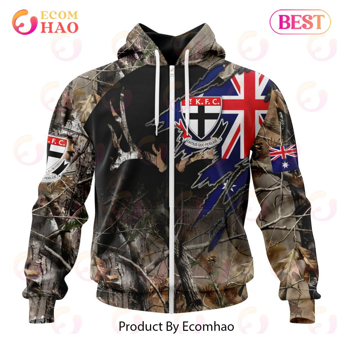 AFL St Kilda Football Club Special Camo Realtree Hunting 3D Hoodie, Zip Hoodie, Man - Women, Warm, Premium Quality HZ0501