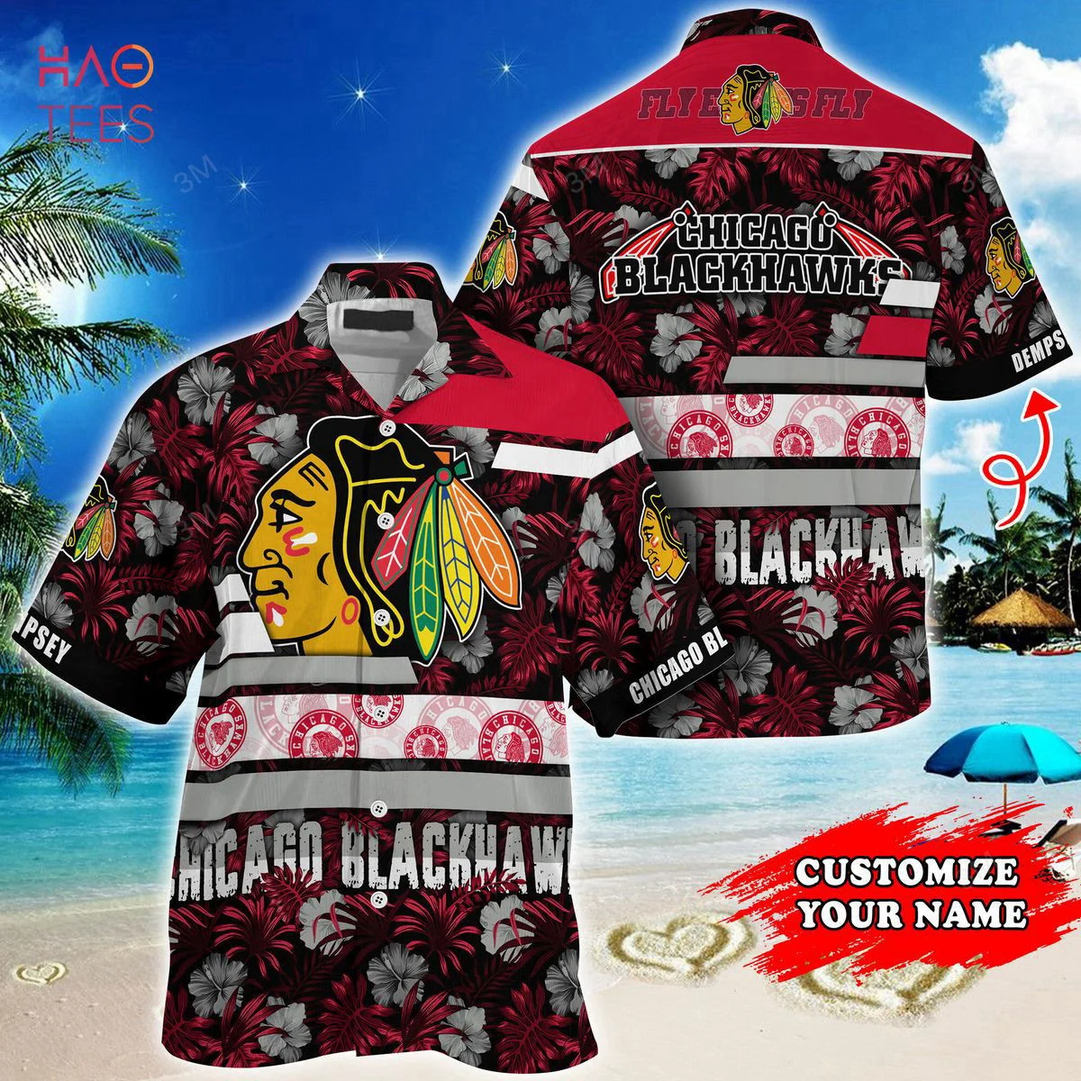Chicago Blackhawks NHL-Super Hawaiian Shirt Summer Fan Made Button 3D Shirt HW0601