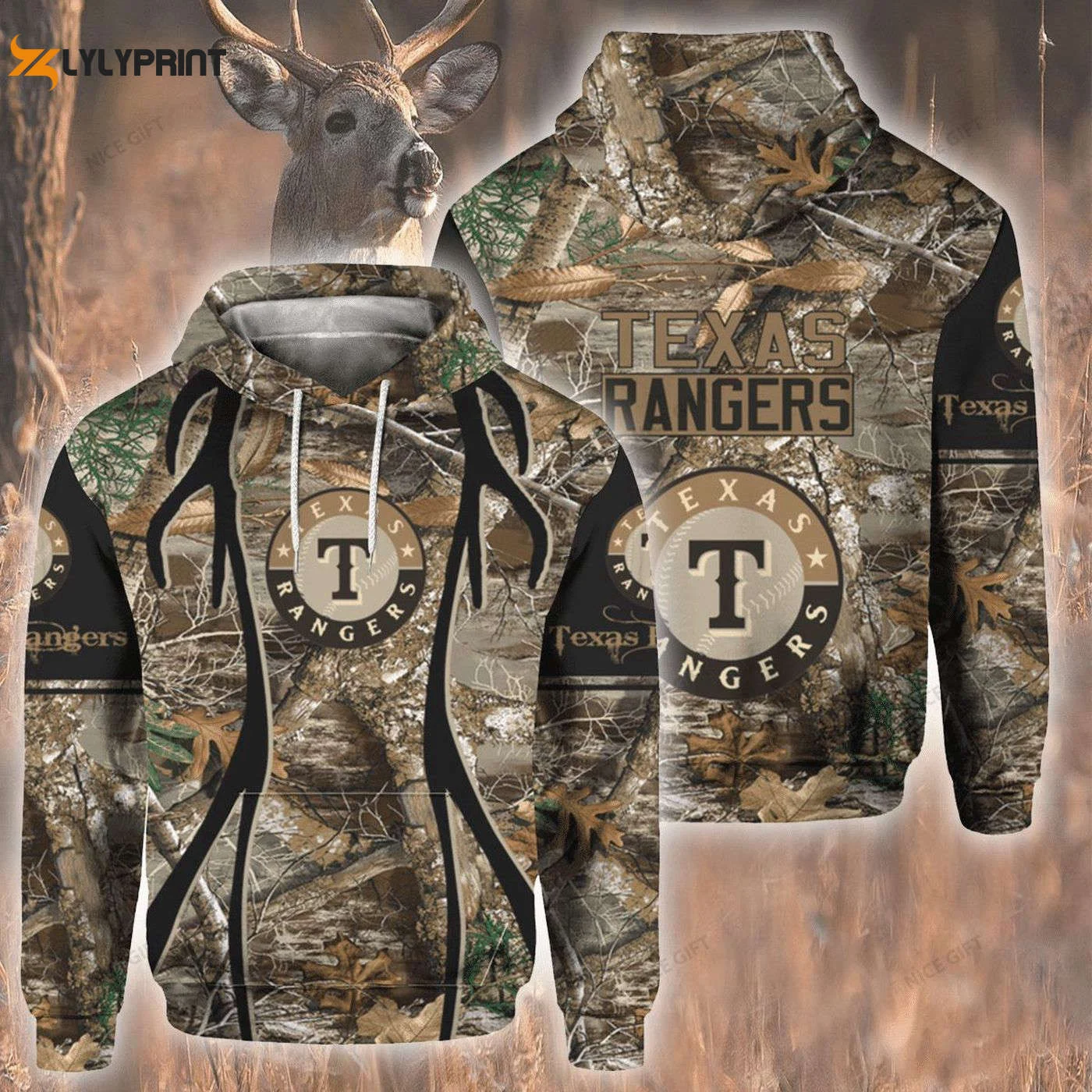 Texas Rangers Hunting Hoodie Stay Warm in Style with AOP Shirt HZ0501