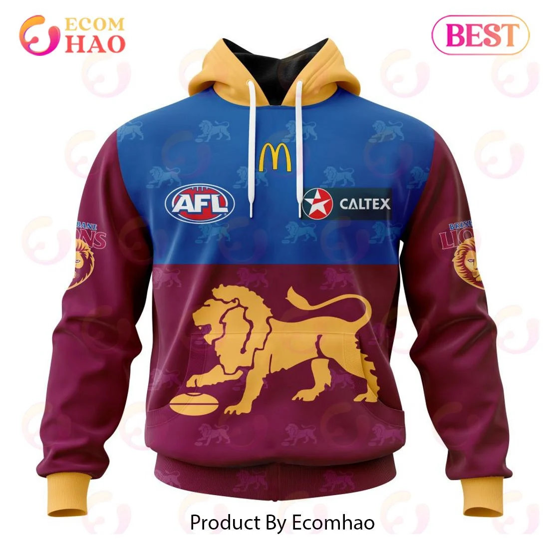 AFL Brisbane Lions Home Kits 2023 3D Hoodie, Zip Hoodie, Man - Women, Warm, Premium Quality HZ0501