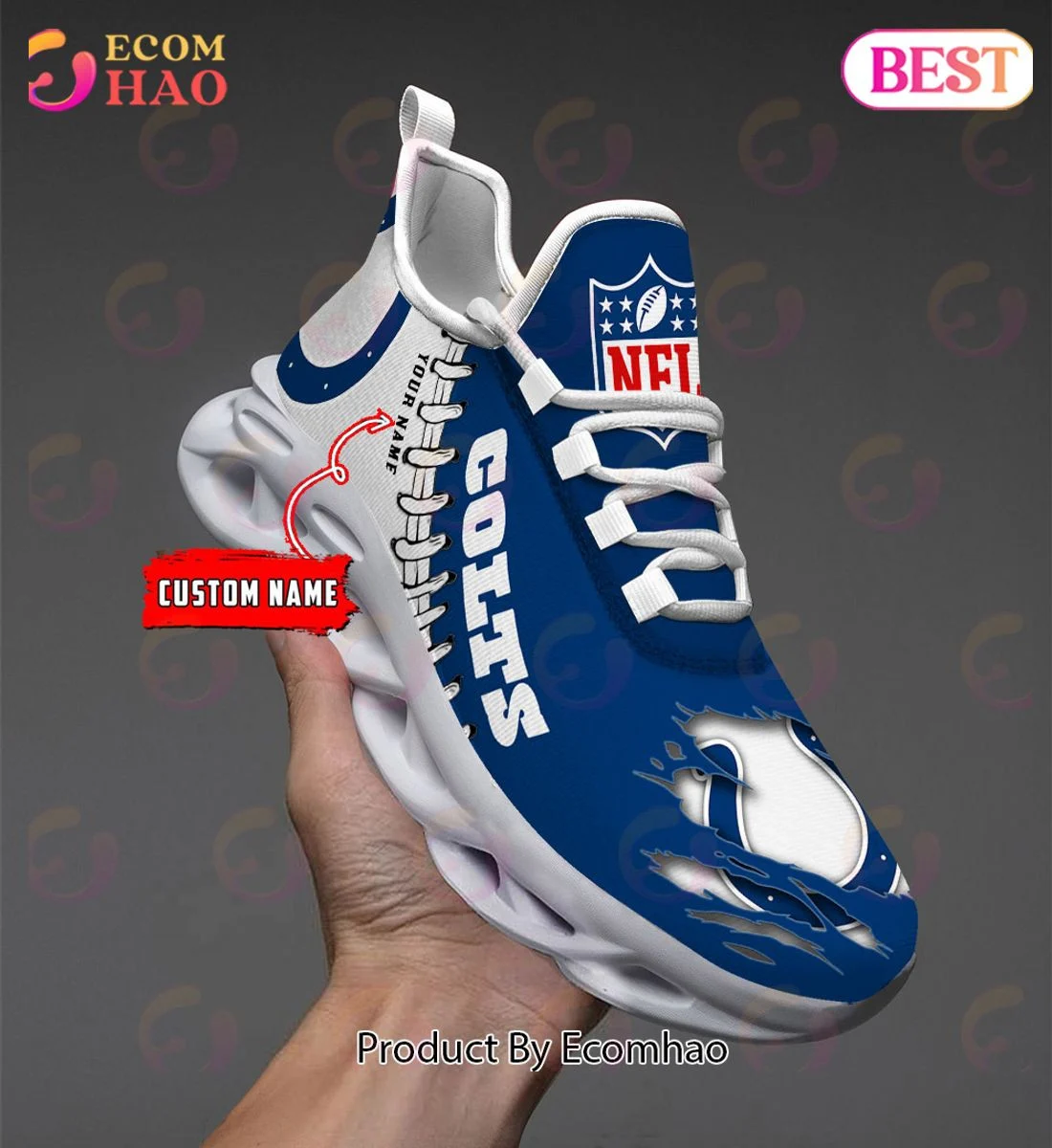 Indianapolis Colts Max Soul Shoes Custom Name  Unisex sneakers MS0601