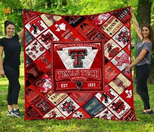 Texas Tech 1 Quilt Blanket For Fans Home Decor Gift , Soft Quilt, King Size, All Season Cozy Quilt QB0901