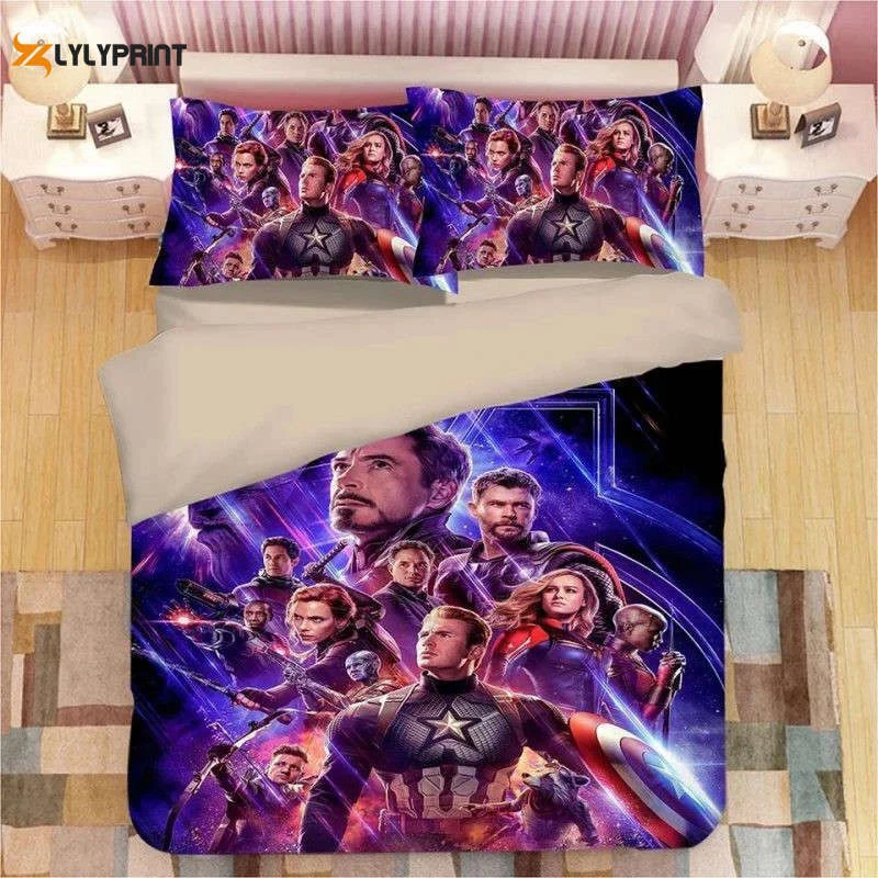 Avengers Endgame 3 Duvet Quilt Bedding Set , Soft Quilt, King Size, All Season Cozy Quilt QB0901