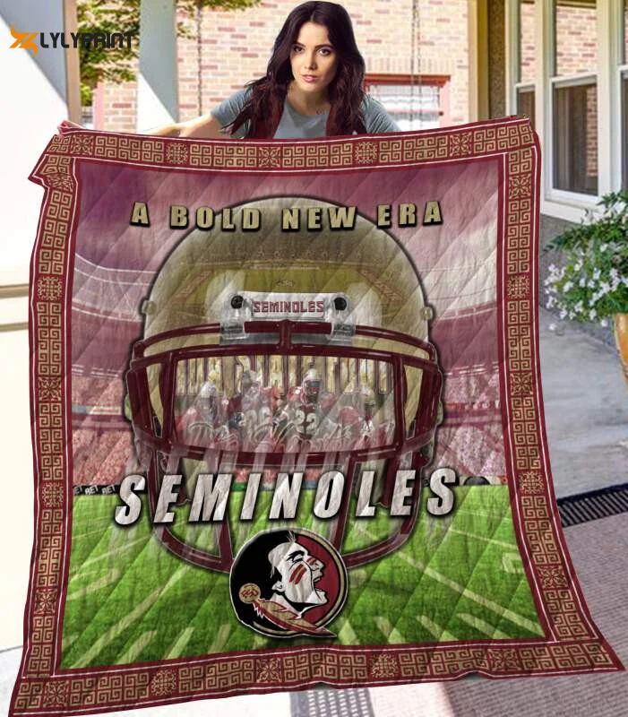 A Bold New Era Seminoles 3D Customized Quilt Blanket , Soft Quilt, King Size, All Season Cozy Quilt QB0901