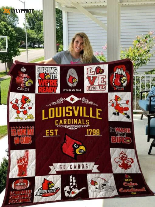 Louisville Cardinals 1 Quilt Blanket For Fans Home Decor Gift , Soft Quilt, King Size, All Season Cozy Quilt QB0901
