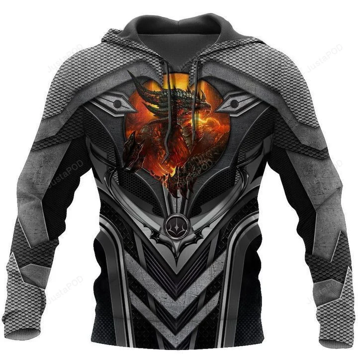 Dungeon Dragon Gray 3D All Over Print Hoodie, Zip-up Hoodie HZ0501
