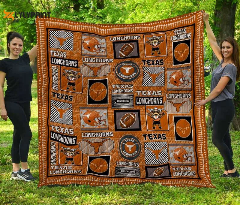 Texas Longhorns 3D Customized Quilt Blanket For Fans Home Decor Gift ,  Soft Quilt, King Size, All Season Cozy Quilt QB0901