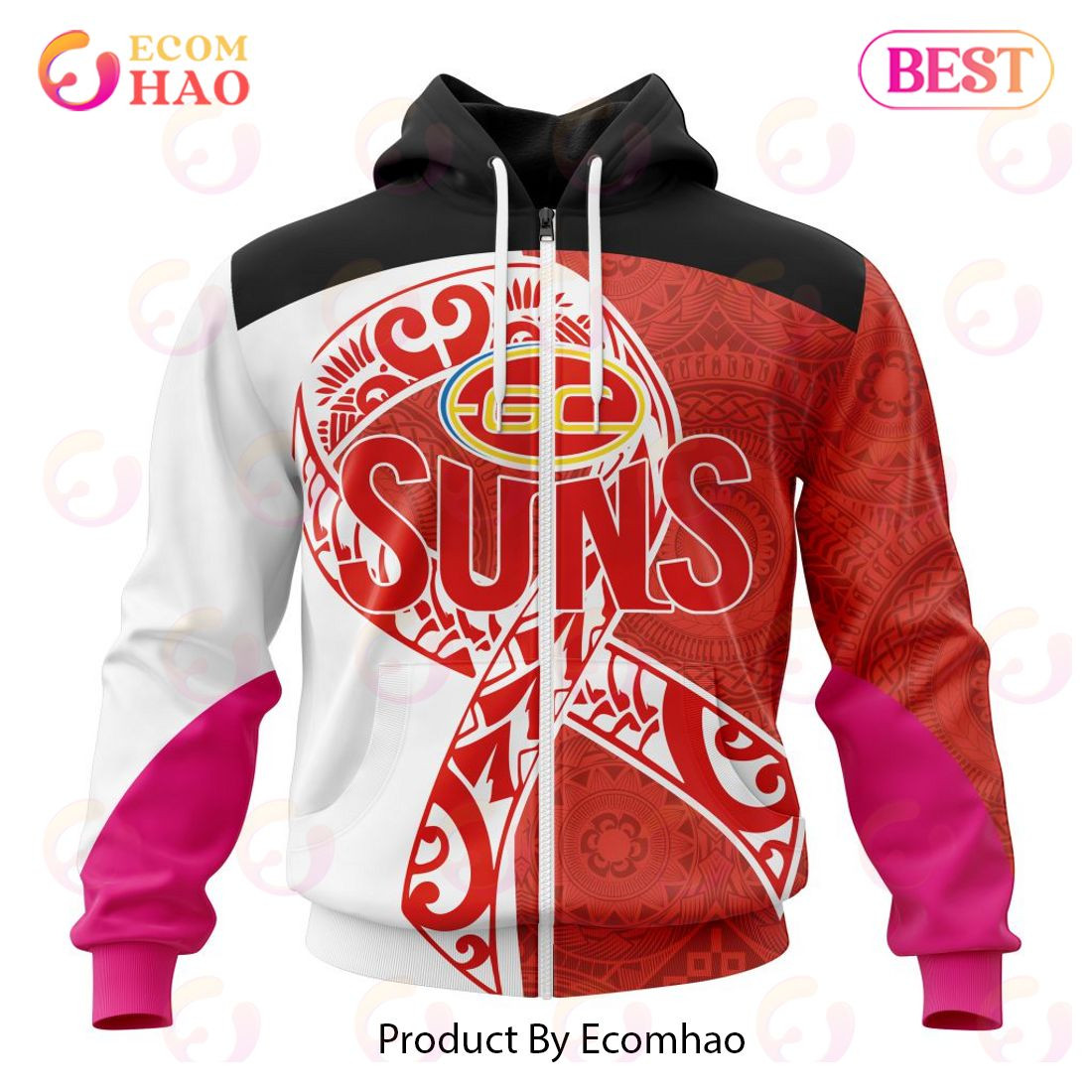 AFL Gold Coast Football Club Specialized Kits Samoa Fight Cancer 3D Hoodie, Zip Hoodie, Man - Women, Warm, Premium Quality HZ0501