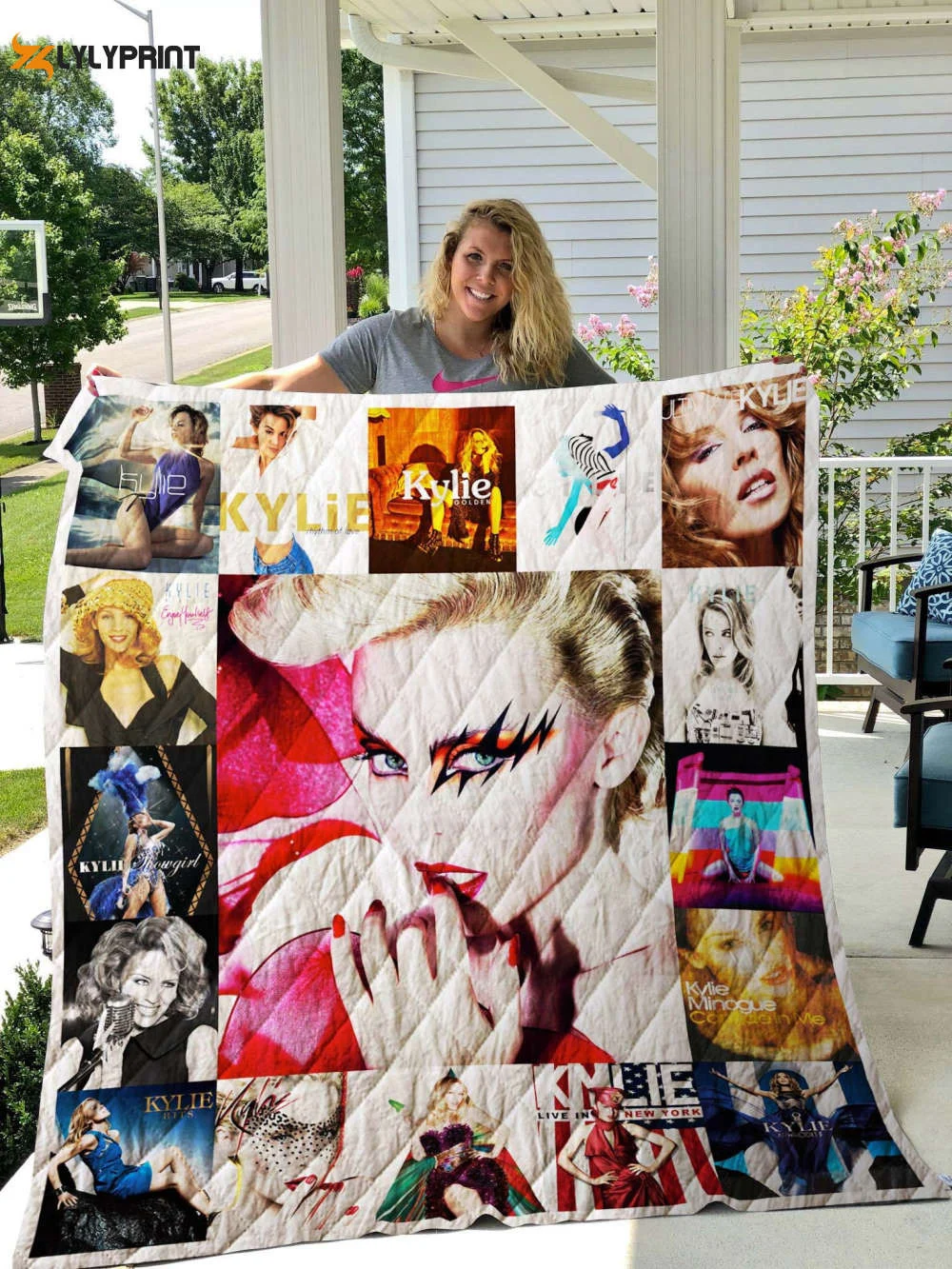 Kylie Minogue Quilt Blanket For Fans Home Decor Gift , Soft Quilt, King Size, All Season Cozy Quilt QB0901
