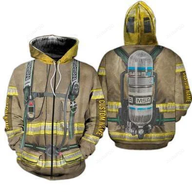 Personalized Firefighter Suit 3d All Print Hoodie, Zip- Up Hoodie HZ0501