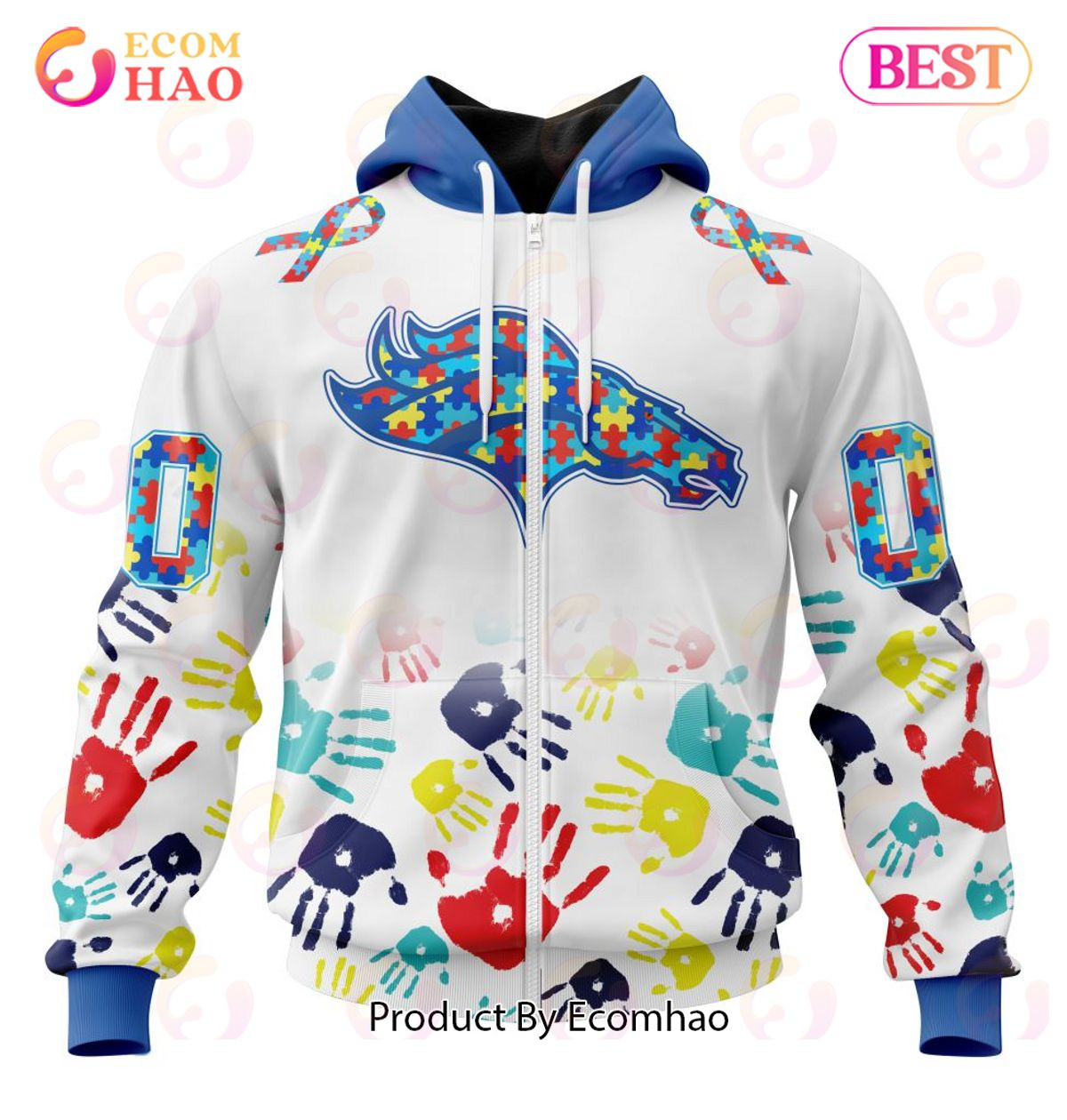Best Denver Broncos Autism Awareness Collection 3D Hoodie, Zip Hoodie, Man - Women, Warm, Premium Quality HZ0501