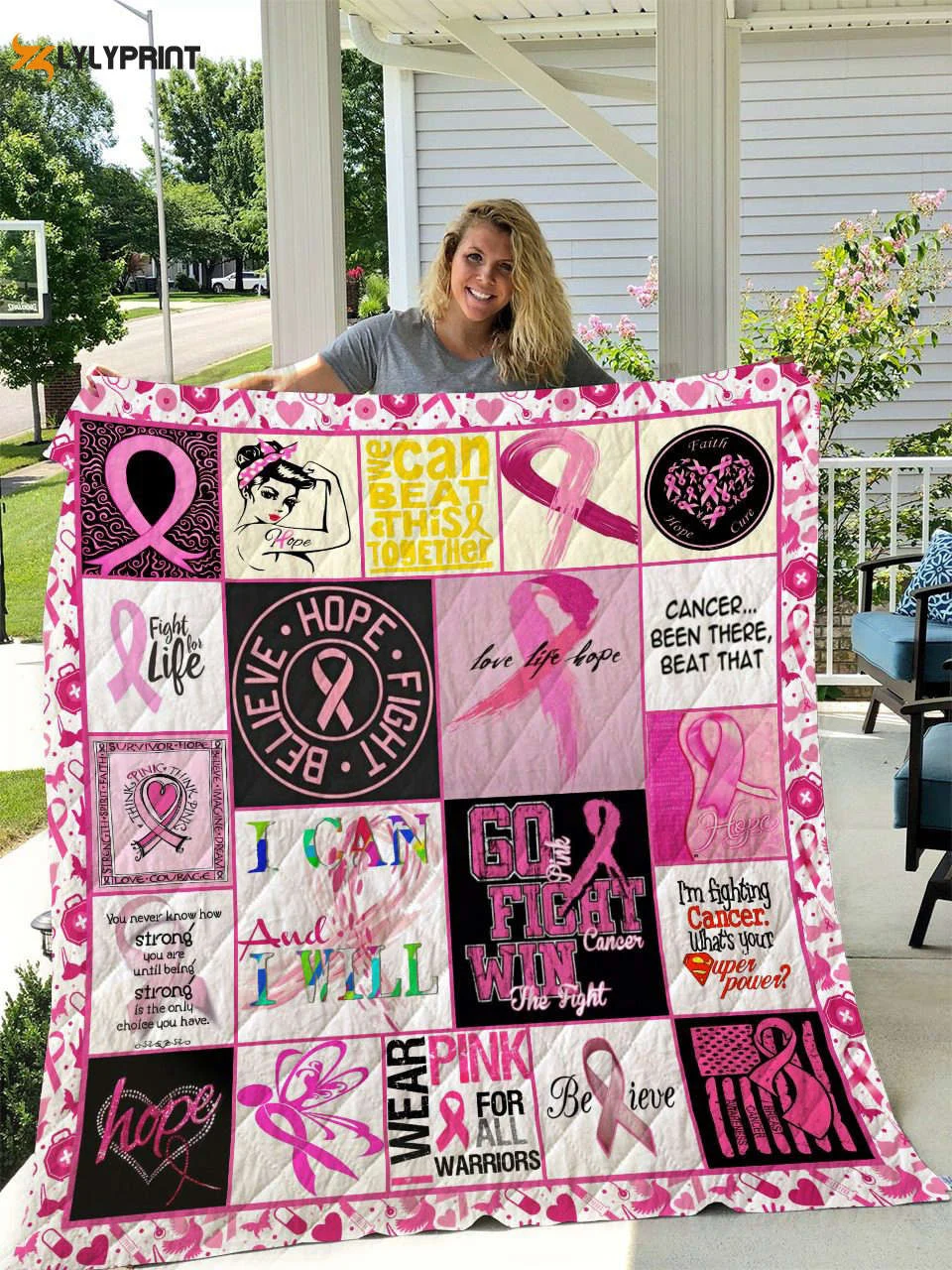 Breast Cancer 1 Quilt Blanket For Fans Home Decor Gift , Soft Quilt, King Size, All Season Cozy Quilt QB0901