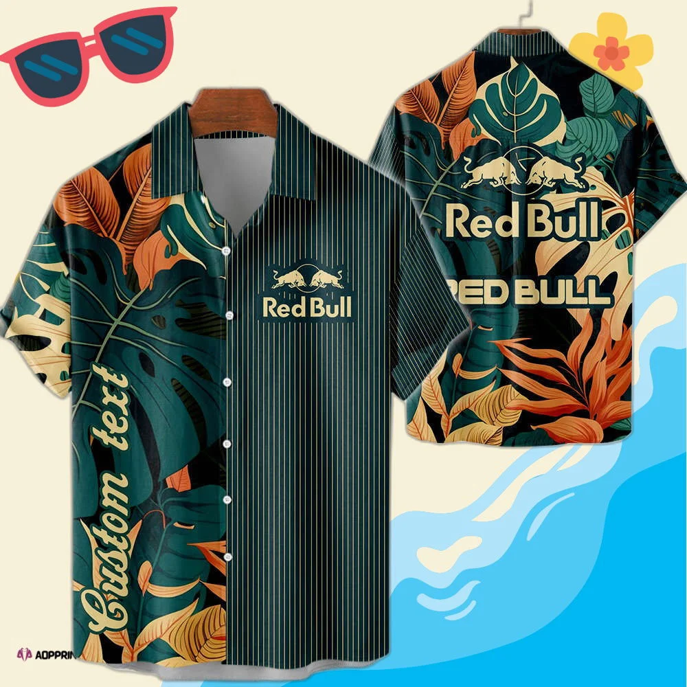 Green Floral Red Bull Vintage Hawaiian Shirt Summer Hot 2023 HW0601