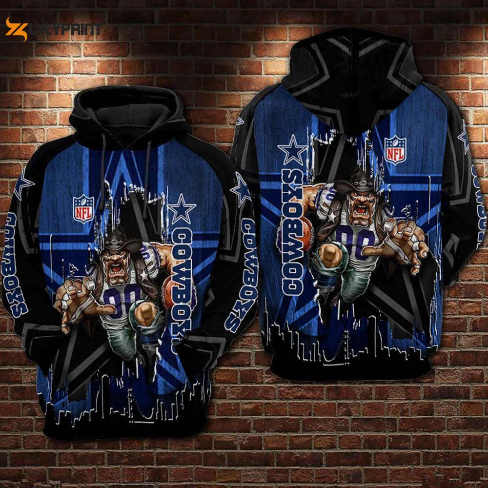 Dallas Cowboys Fathead Crusher Cowboy 3d Hoodie 3D Sweatshirt 3D Zip HZ0501