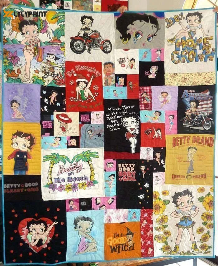 Betty Boop Lover Blanket Quilt n98, Gift for Fan Home Decor, Gift for Fan Home Decor , Soft Quilt, King Size, All Season Cozy Quilt QB0901