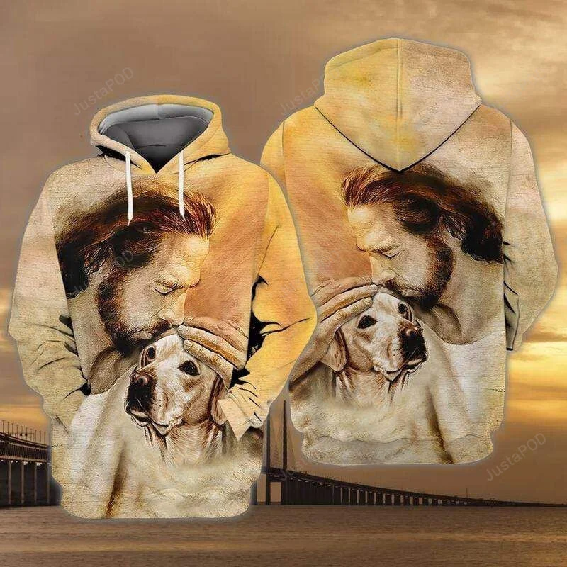Christian Jesus Love Labrador Dog 3D All Over Printed Hoodie, Zip- Up Hoodie HZ0501