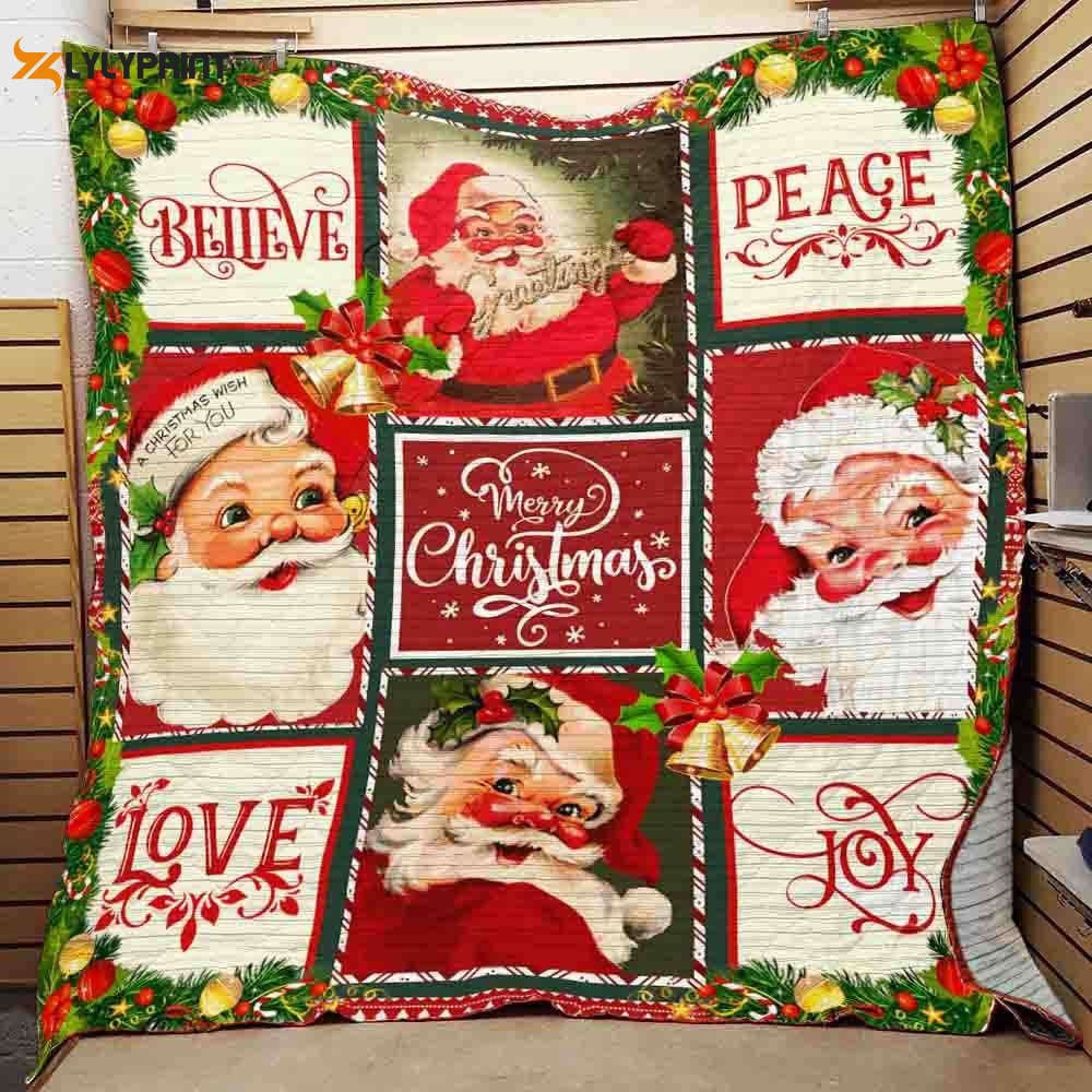 Merry Christmas A Christmas Wish For You 3D Quilt Blanket , Soft Quilt, King Size, All Season Cozy Quilt QB0901