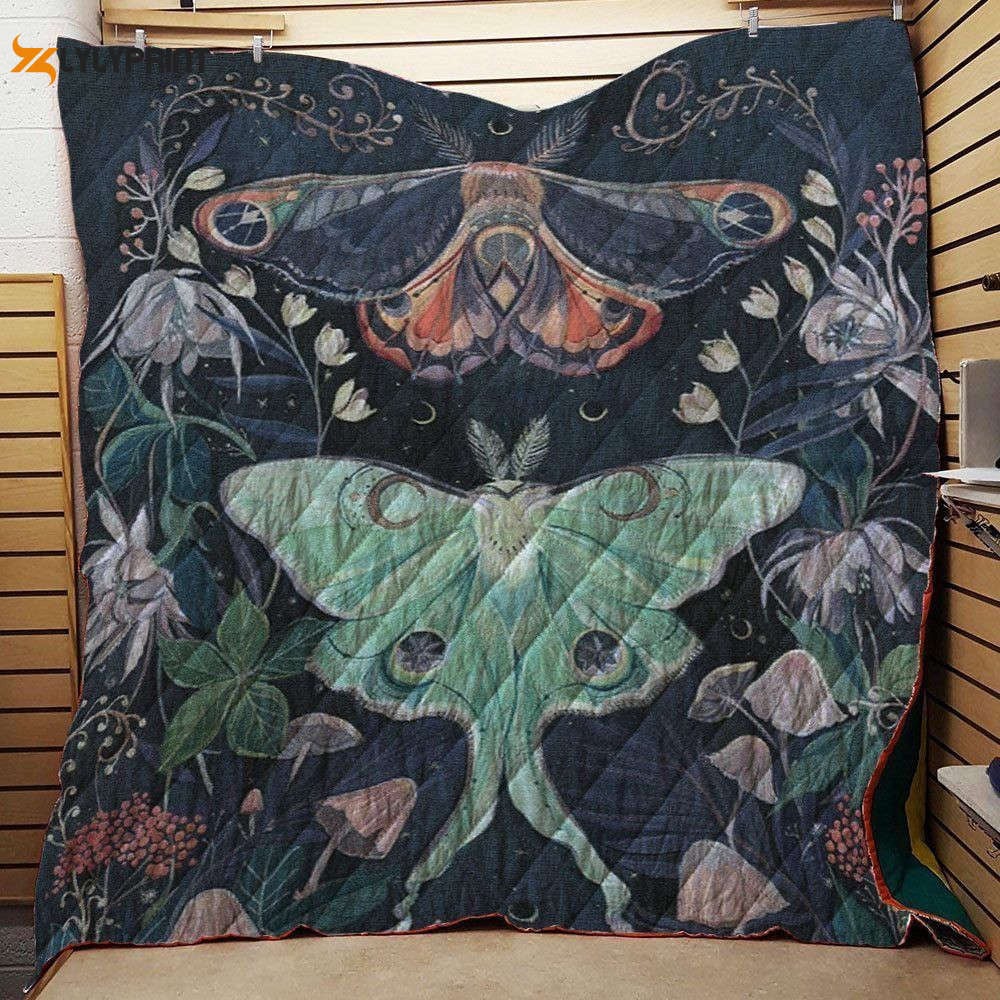 Luna Moth Throw 3D Customized Quilt , Soft Quilt, King Size, All Season Cozy Quilt QB0901