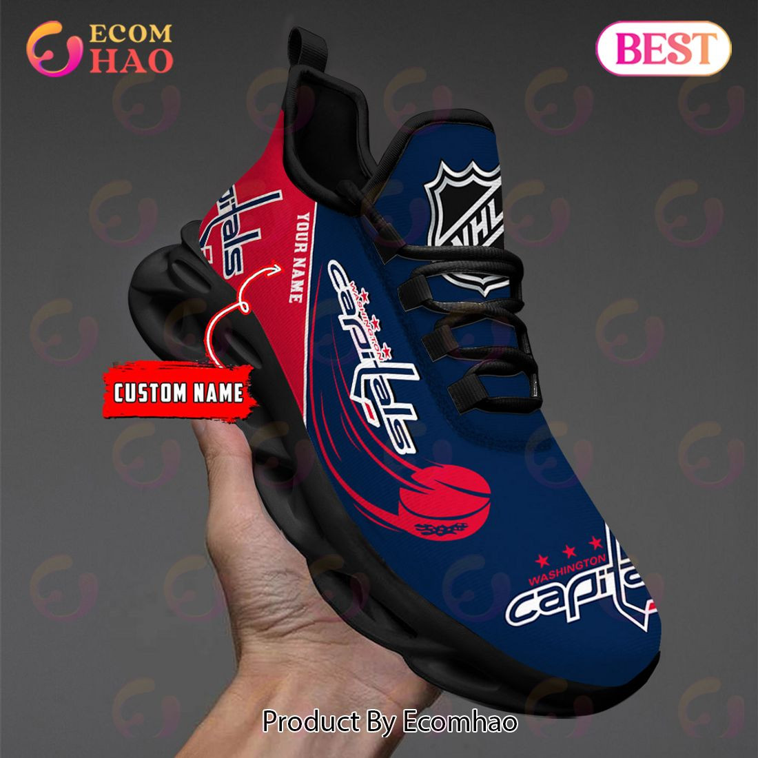 Custom Name Washington Capitals Max Soul Shoes, Sneakers  Unisex sneakers MS0601