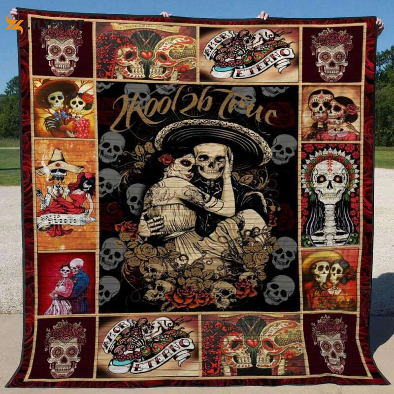 Skull 3D Customized Quilt Blanket Gift For Home Decor ,  Soft Quilt, King Size, All Season Cozy Quilt QB0901