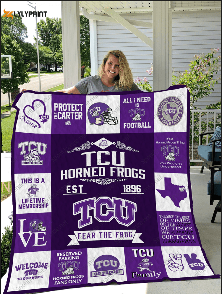 TCU Horned Frogs Quilt Blanket For Fans Home Decor Gift , Soft Quilt, King Size, All Season Cozy Quilt QB0901