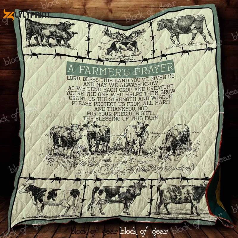 A Farmers Prayer 3D Customized Quilt , Soft Quilt, King Size, All Season Cozy Quilt QB0901
