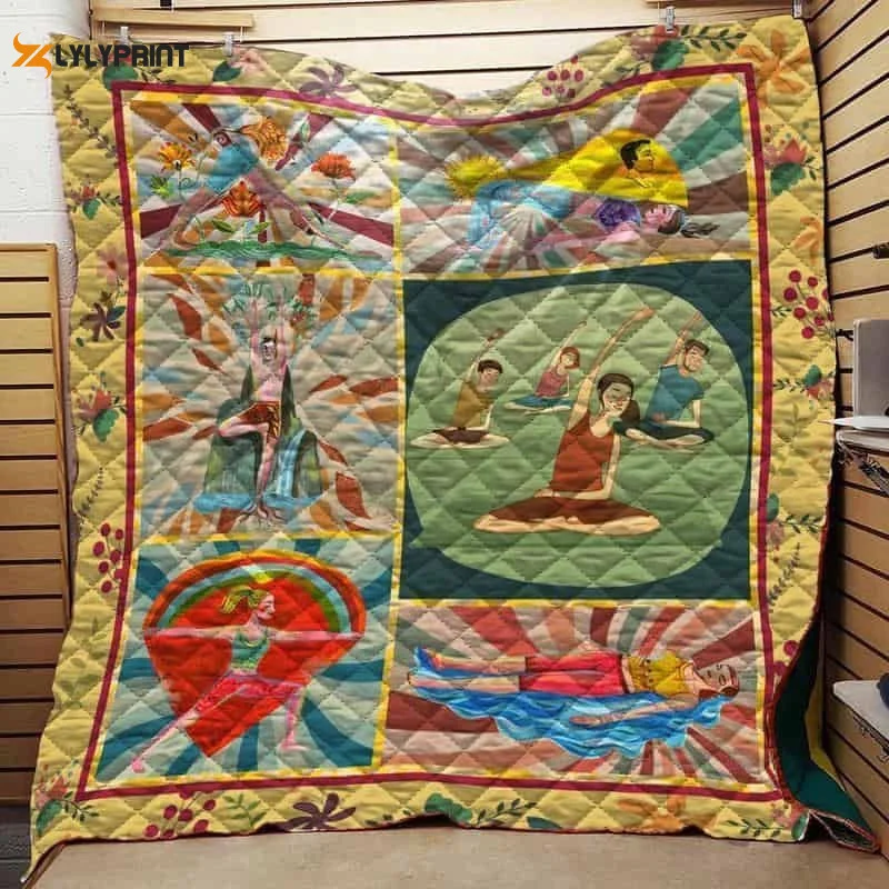 Yoga 3D Customized Quilt , Soft Quilt, King Size, All Season Cozy Quilt QB0901