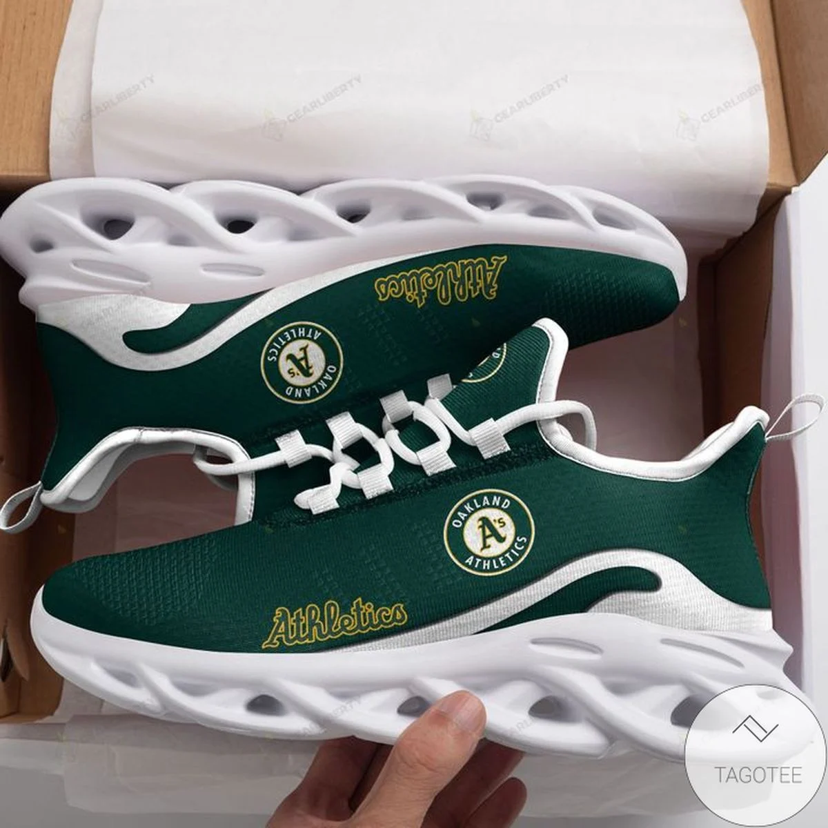 Custom MLB Oakland Athletics Max Soul Shoes V1 Sneaker MS0601