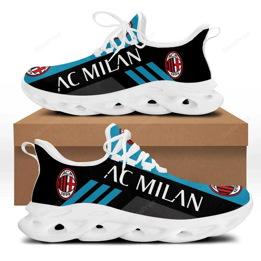 Custom AC Milan Black Blue Line Max Soul Shoes Men Women MS0601