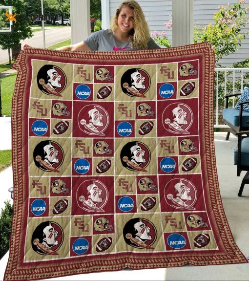 Ncaa Florida State Seminoles 3D Customized Personalized 3D Customized Quilt Blanket For Fans Home Decor Gift ,  Soft Quilt, King Size, All Season Cozy Quilt QB0901