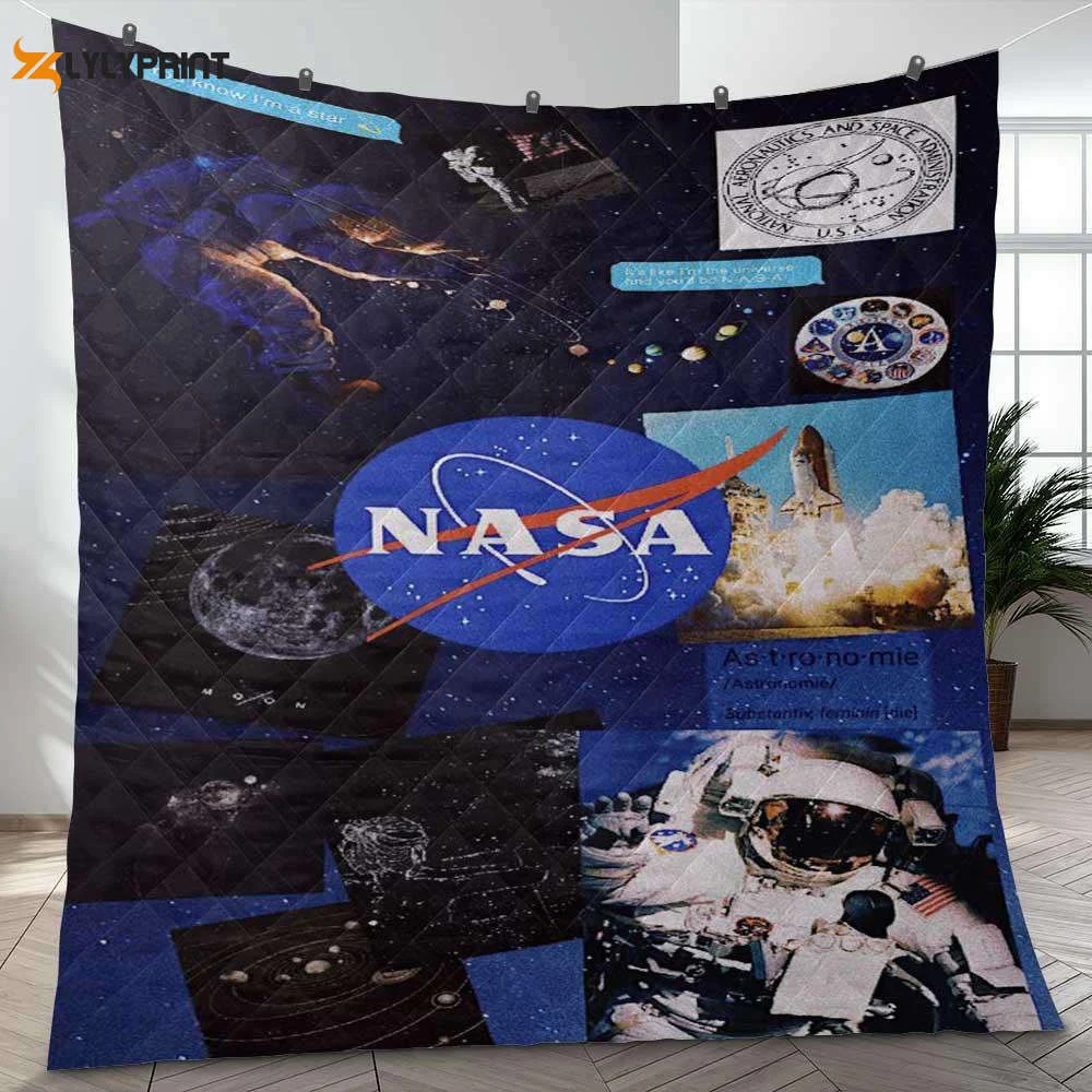 Nasa Houston Space Apollo Astronaut We Have A Present Ver8 Gifts Lover Quilt Blanket,nasa Apollo Astronaut Quilt Blanket , Soft Quilt, King Size, All Season Cozy Quilt QB0901