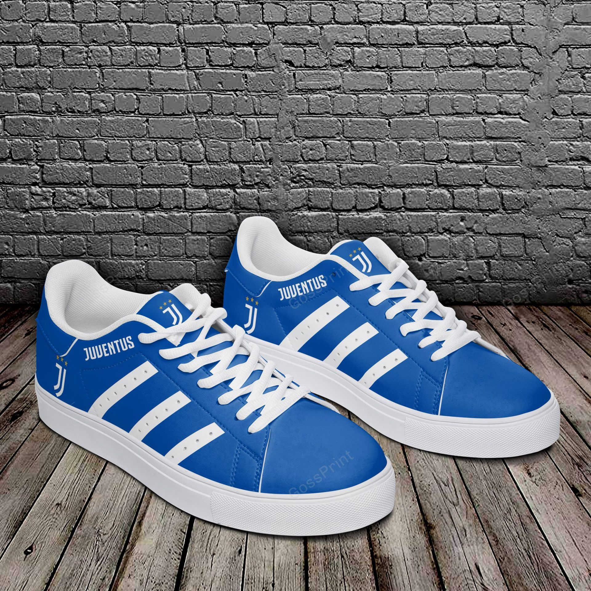 Juventus FC Blue White Stan Smith Shoes Unisex, Trendy Style Sneakers ST0801