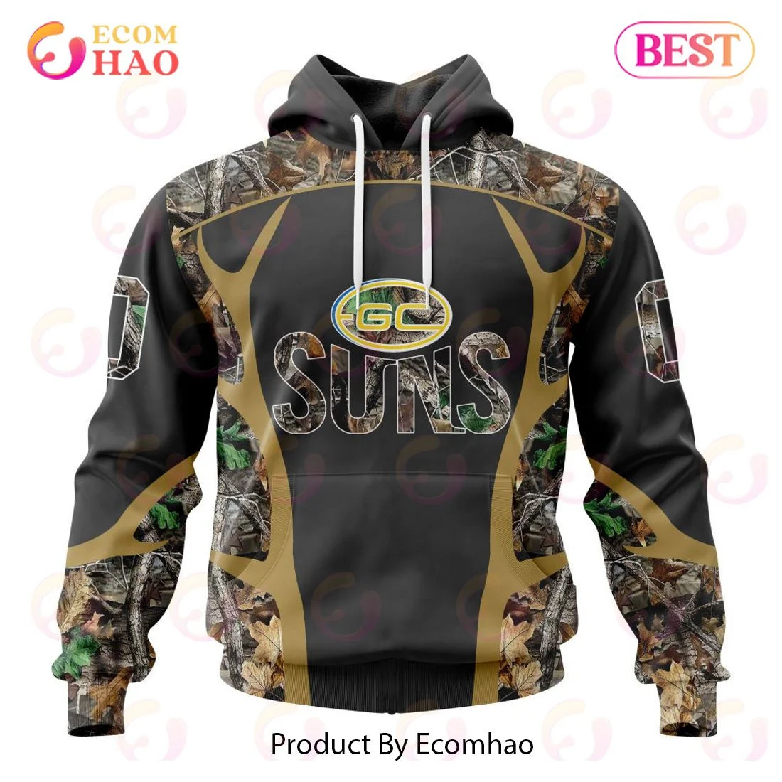 AFL Gold Coast Suns Special Camo Hunting Design 3D Hoodie, Zip Hoodie, Man - Women, Warm, Premium Quality HZ0501