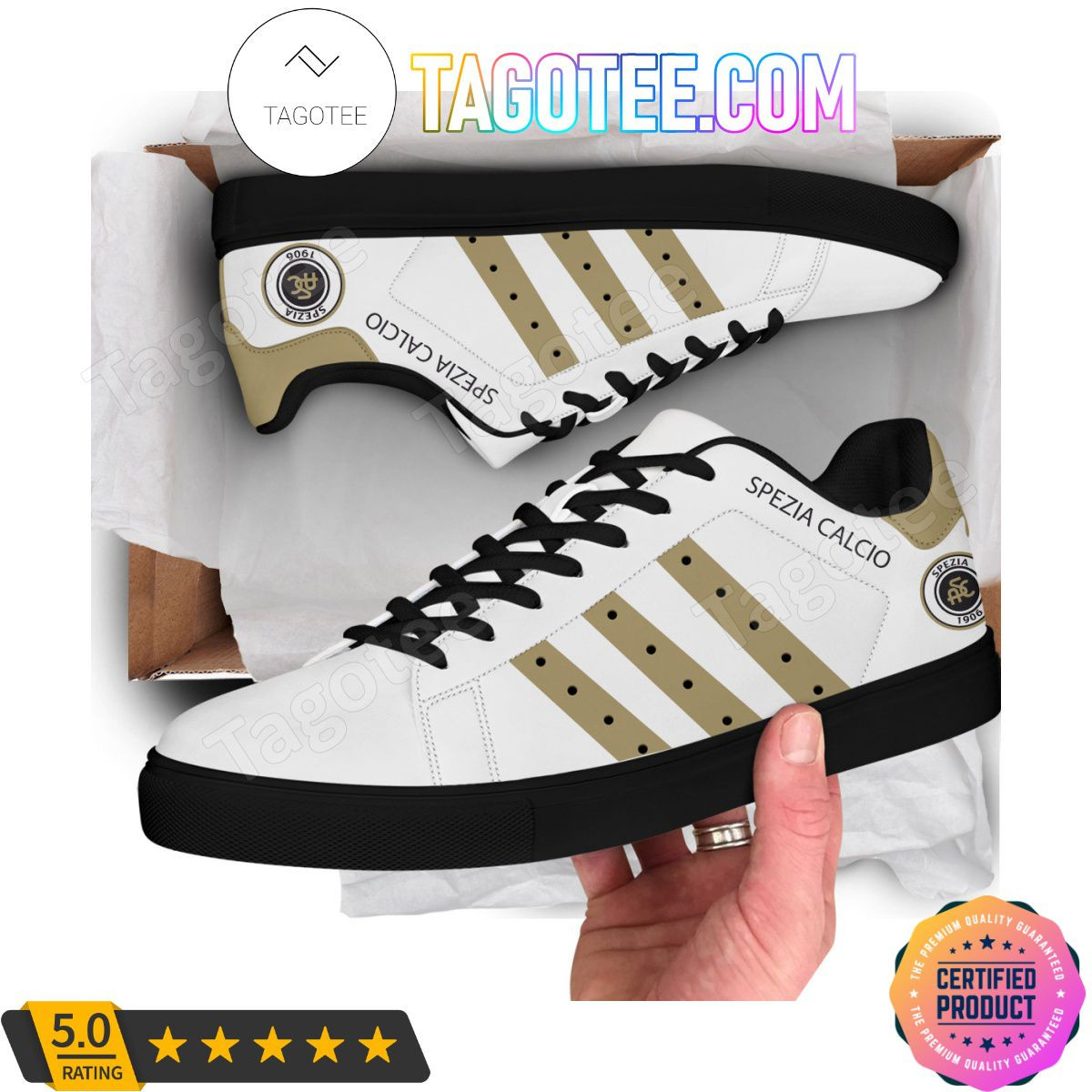 Spezia Calcio White Stan Smith Shoes , Trendy Style Sneakers ST0801