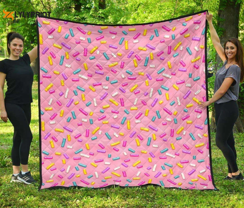 Pink Candy 3D Customized Quilt ,  Soft Quilt, King Size, All Season Cozy Quilt QB0901