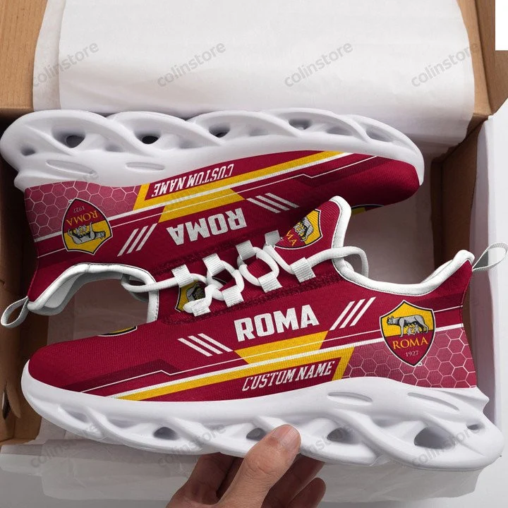 Custom AS Roma Custom Name Red White For Fan Max Soul Shoes V2 Men Women MS0601