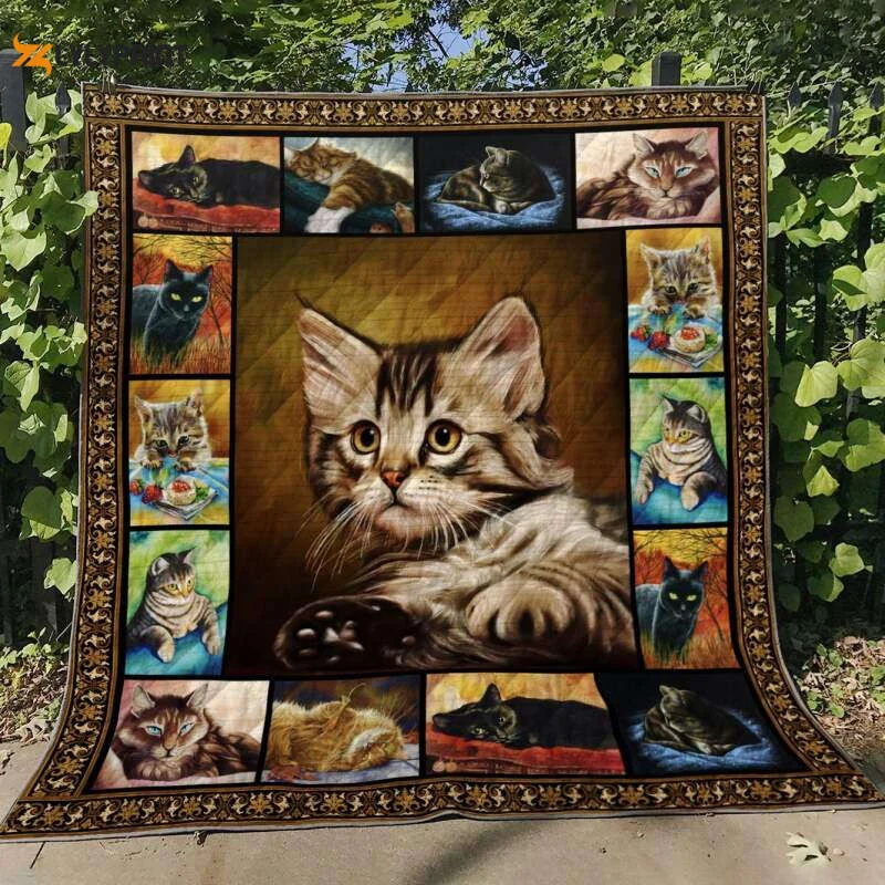 Cat Version 3D Customized Quilt ,  Soft Quilt, King Size, All Season Cozy Quilt QB0901