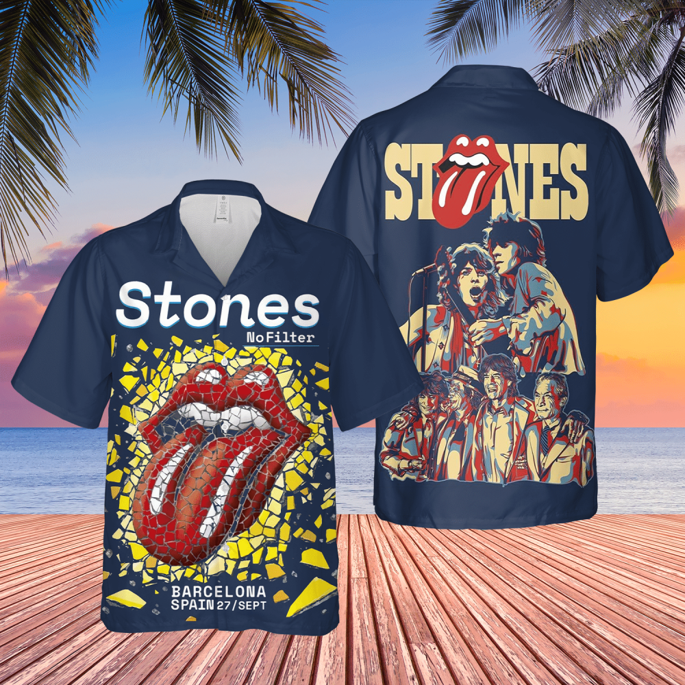 The Rolling Stones Band Tongue Symbol Hawaiian Shirt HW0601