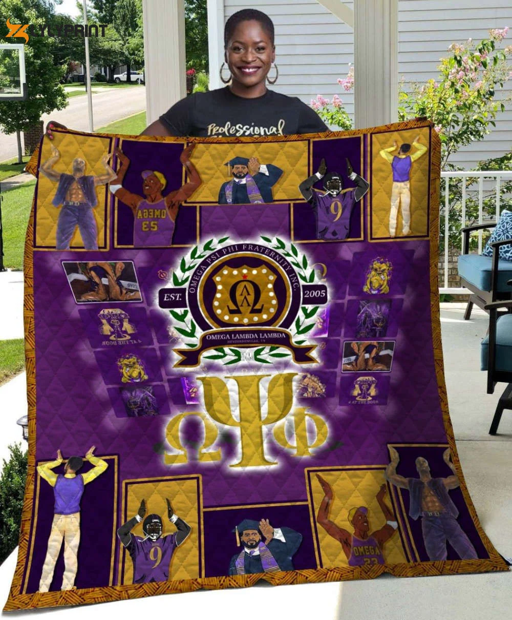 Omega Psi Phi Quilt Blanket For Fans Home Decor Gift , Soft Quilt, King Size, All Season Cozy Quilt QB0901