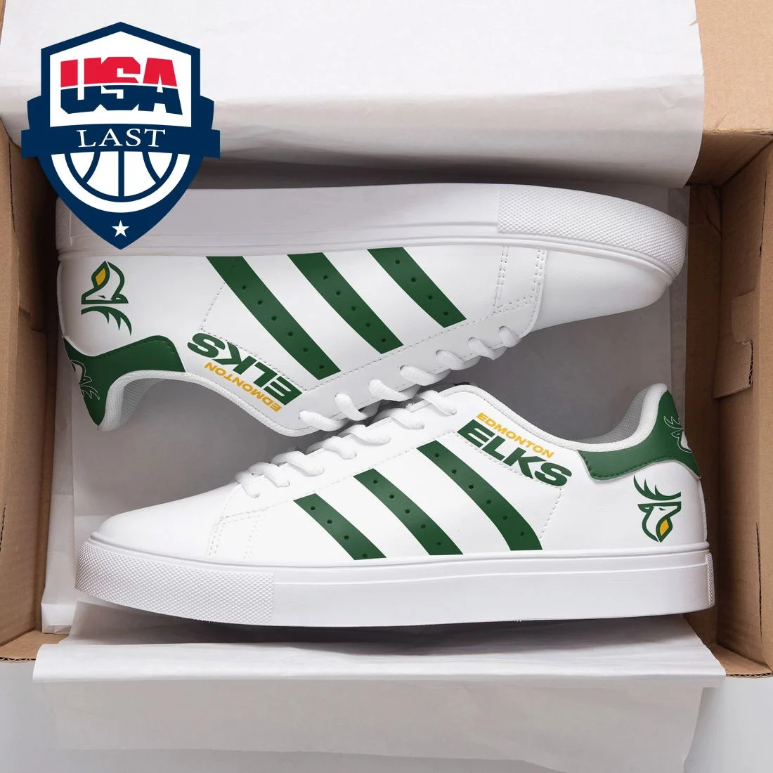 CFL Edmonton Elks White Stan Smith Shoes , Trendy Style Sneakers ST0801