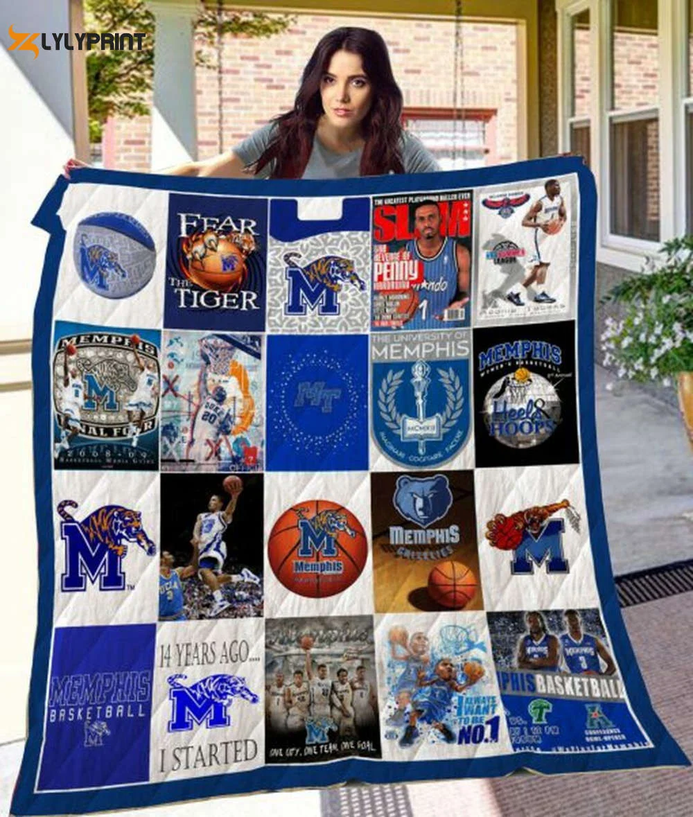 Memphis Tigers Quilt Blanket For Fans Home Decor Gift , Soft Quilt, King Size, All Season Cozy Quilt QB0901