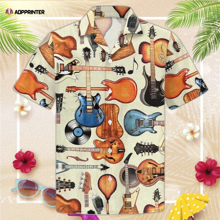 Guitar Bling Hawaiian Shirt For Guitar Lover, Haiwaiian Shirt HW0601
