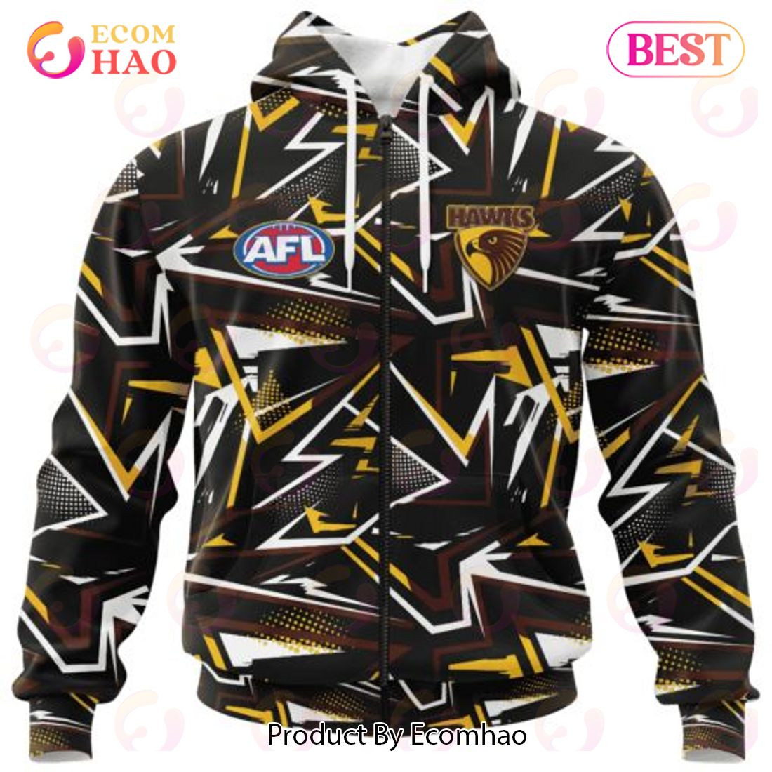 AFL Hawthorn Football Club Special Abstract Design Hoodie, Zip Hoodie, Man - Women, Warm, Premium Quality HZ0501