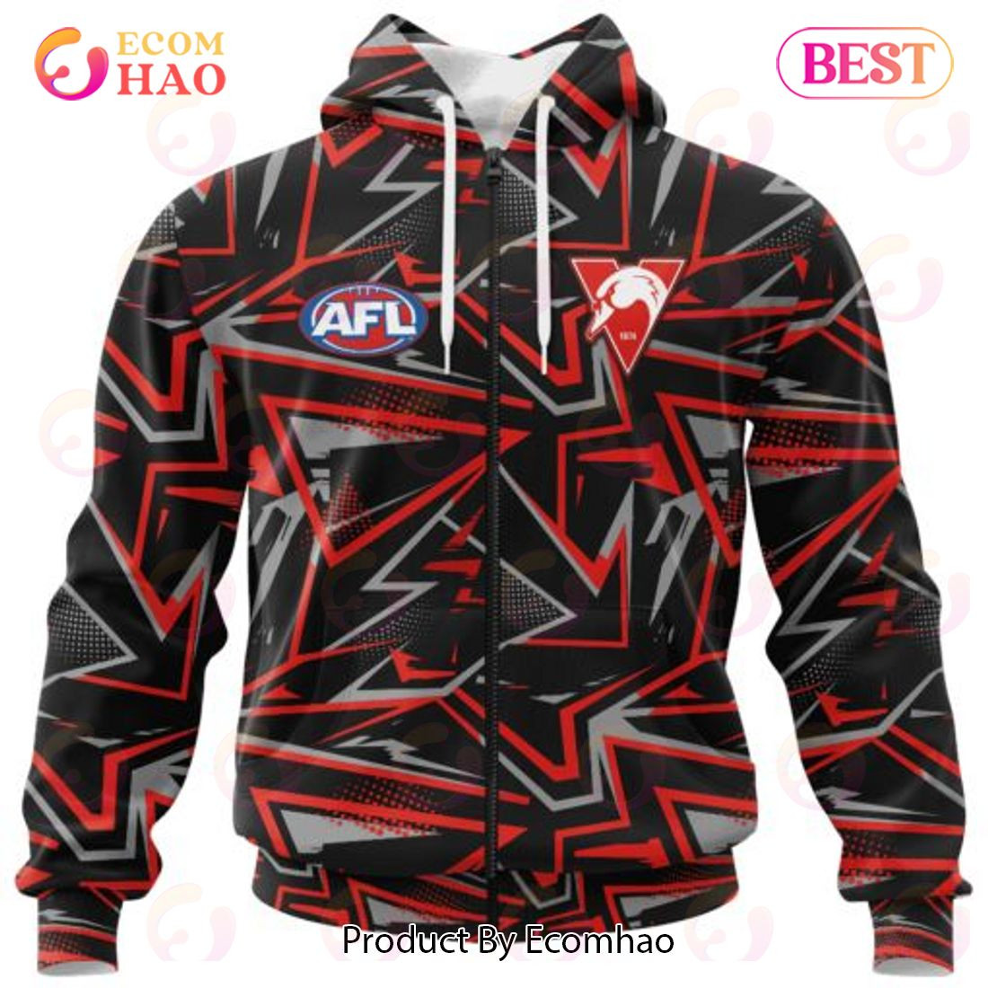 AFL Sydney Swans Special Abstract Design Hoodie, Zip Hoodie, Man - Women, Warm, Premium Quality HZ0501